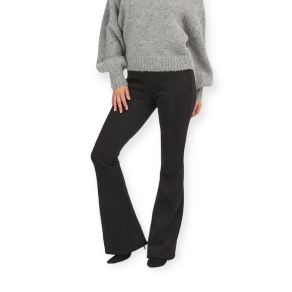 SPANX Pants - Spanx Faux Suede Flared Pant in Black